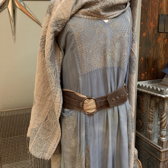 Free People Boho Post Apocalyptic Leather and Burlap Belt - Picture 5 of 11